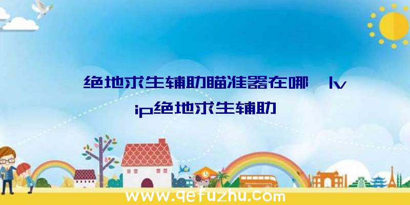 「绝地求生辅助瞄准器在哪」|vip绝地求生辅助